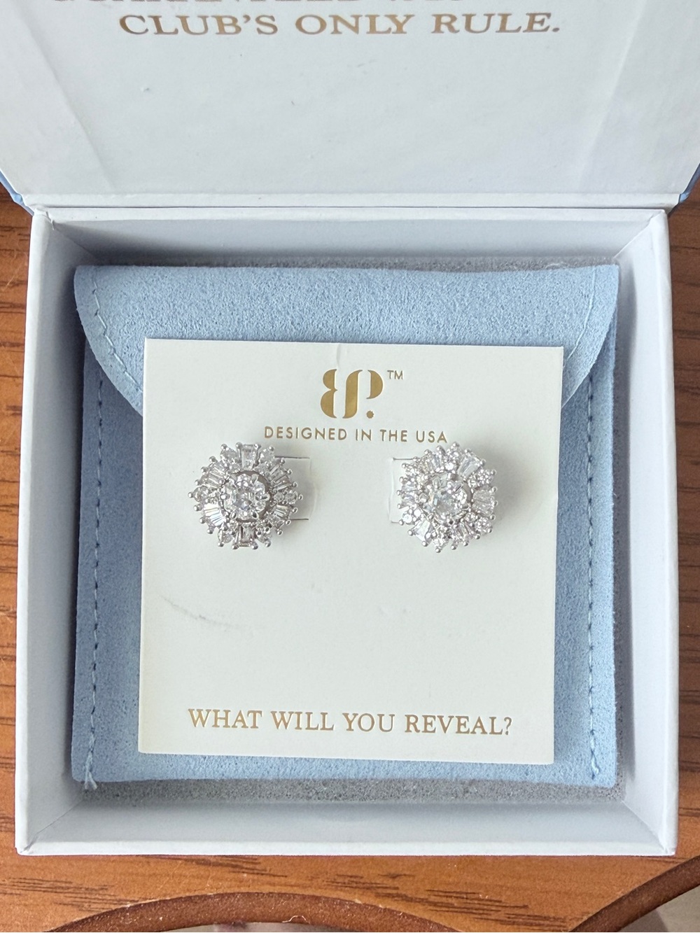 Sterling Silver CZ Jacket Stud Earrings
